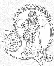 coloriage astrid la viking de berk